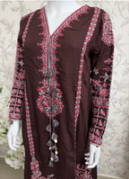 HUSN-E-EID 3 piece heavy Embroidered viscose Suit