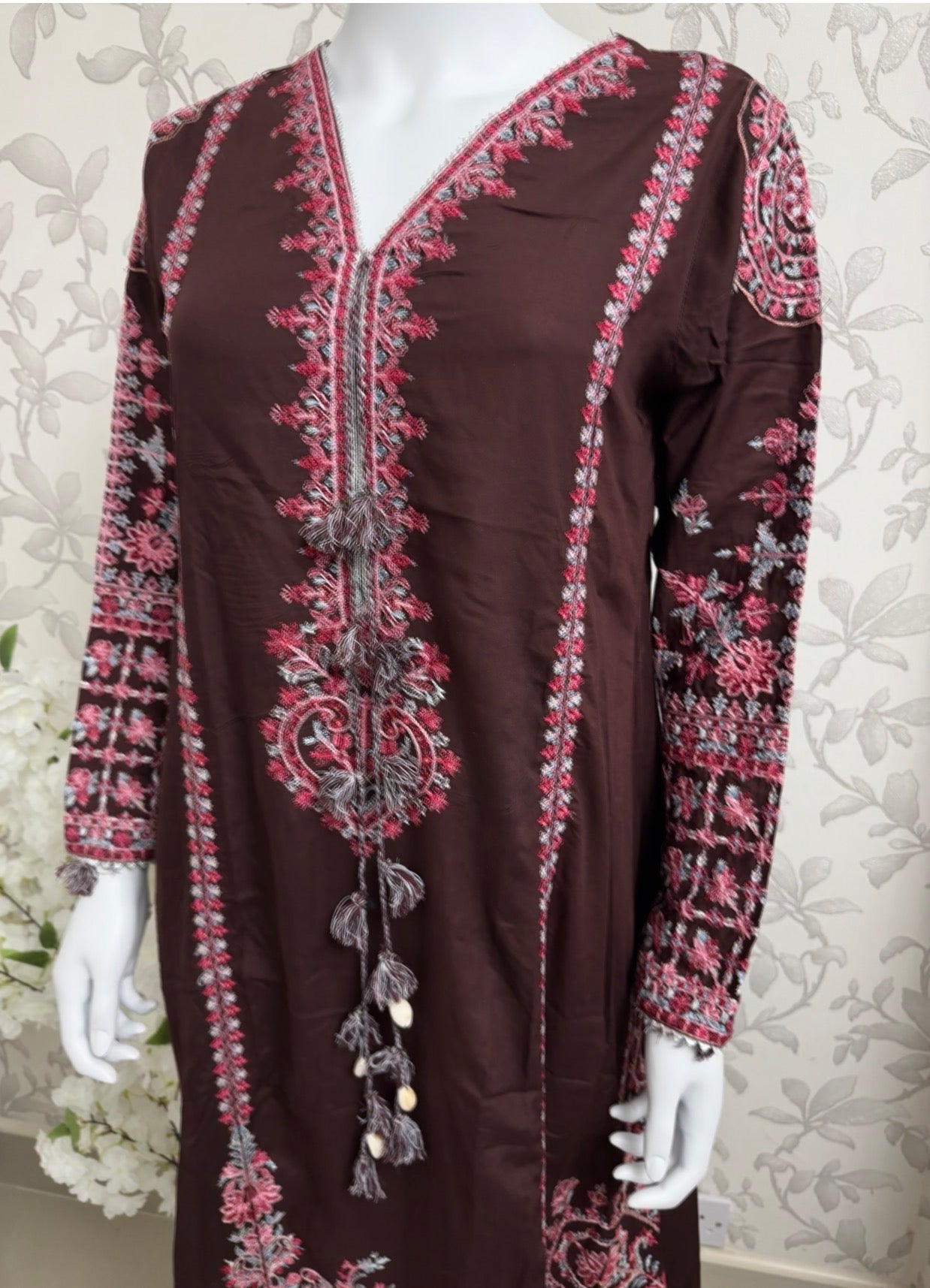 HUSN-E-EID 3 piece heavy Embroidered viscose Suit