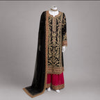 AYLAA- 3 piece heavy Embroidered Chiffon Suit