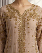 NAZLEEN- 3 piece embroidered Chiffon Suit