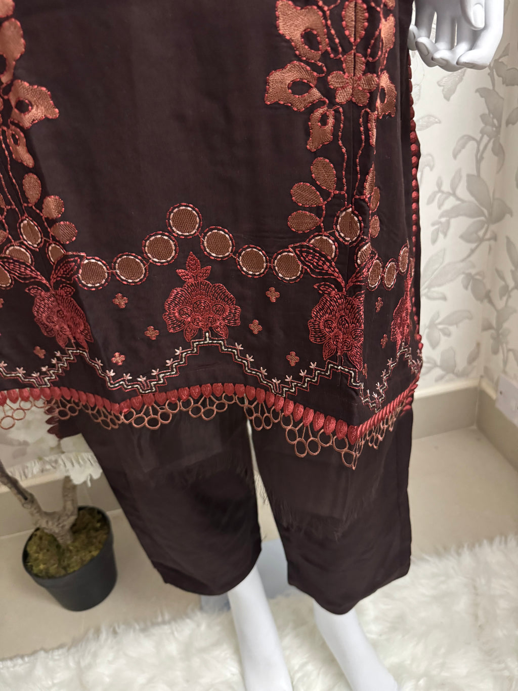 M Prints 4A inspired Embroidered 3-Piece Suit | Pakistani Designer Dress