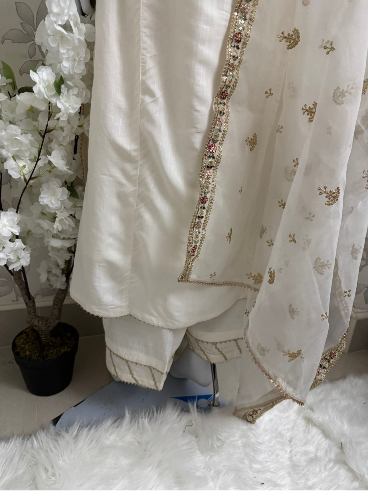ETHNIC LUX- 3 Piece embroidered viscose Suit