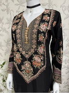 ETHNIC LUX- 3 piece Embroidered viscose Suit