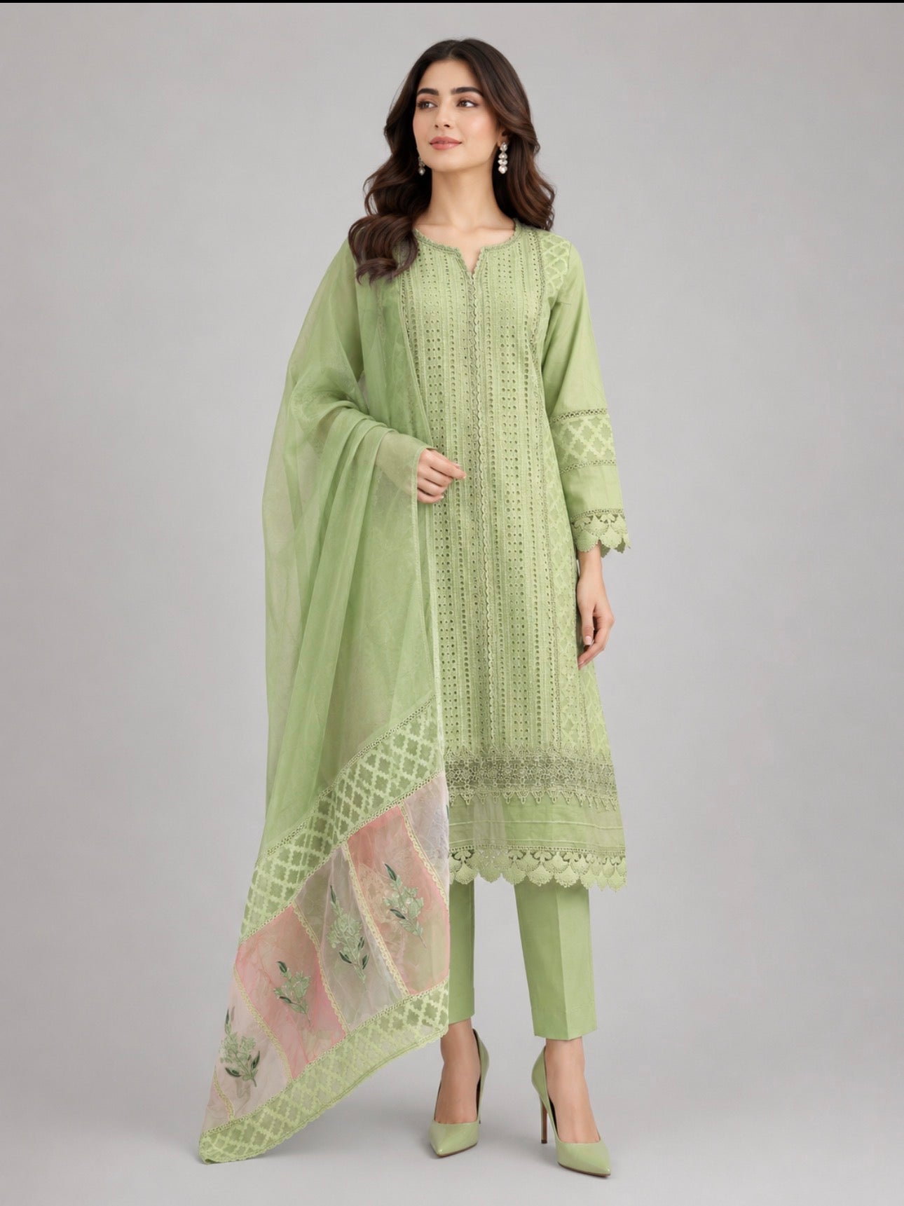 SUMAIRA- 3 piece chikankari Lawn suit