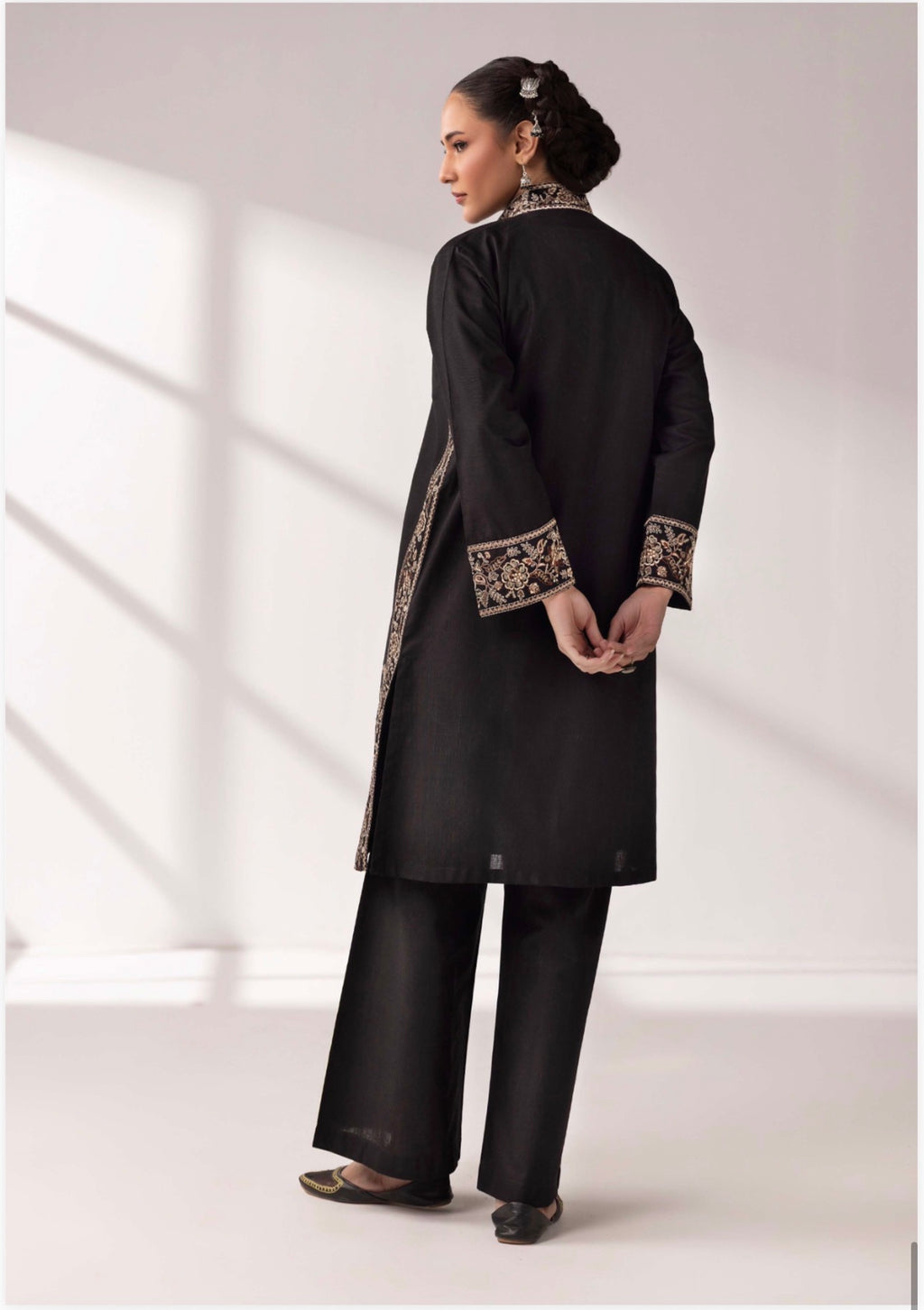 MB Lux- 4 piece Embroidered khadder Jacket Suit