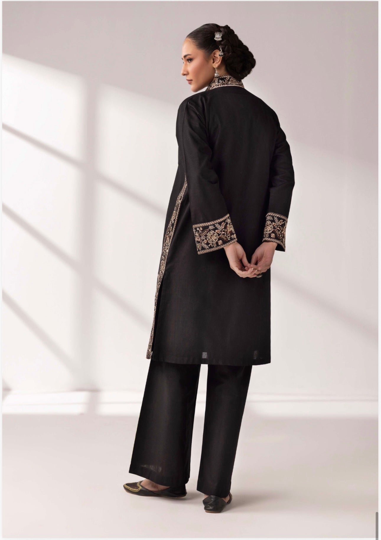 MB Lux- 4 piece Embroidered khadder Jacket Suit