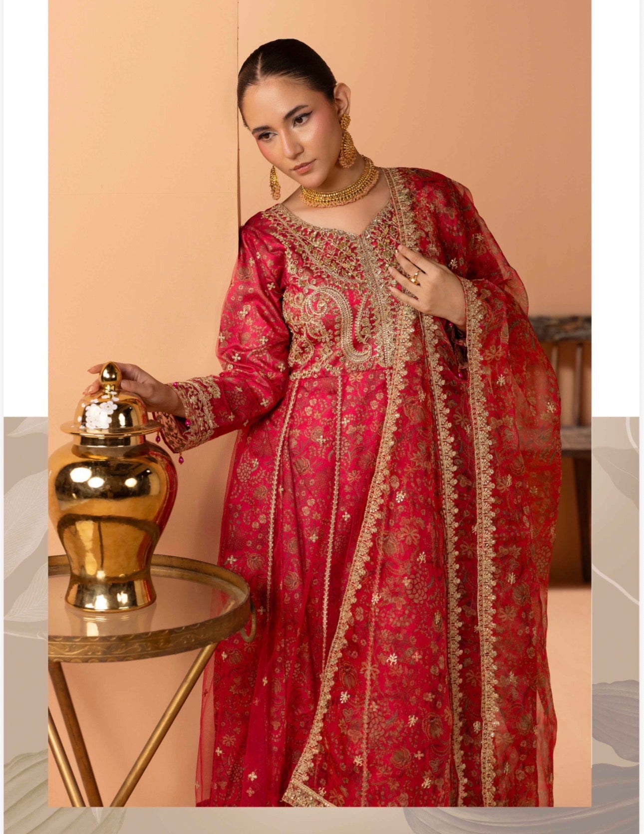 ANARKALI- 3 piece Embroidered suit