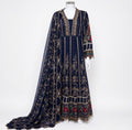 NOOR-E-LAILA 3 piece Embroidered Net Maxi Dress