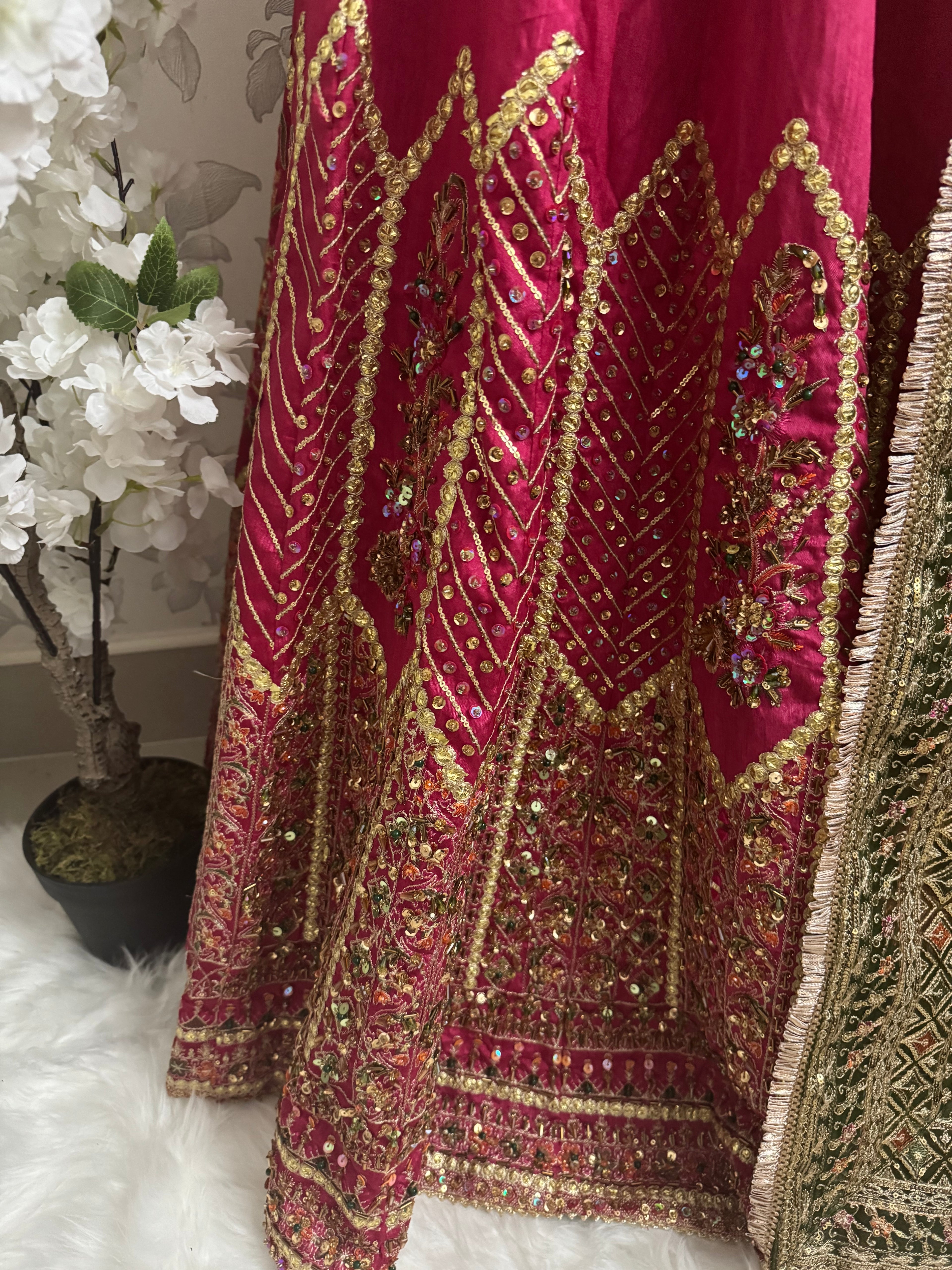 GUL BADAN-3 piece Embroidered Pakistani bridal Lehenga choli