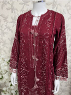 HUSN-E-EID  3 pieces Embroidered viscose suit