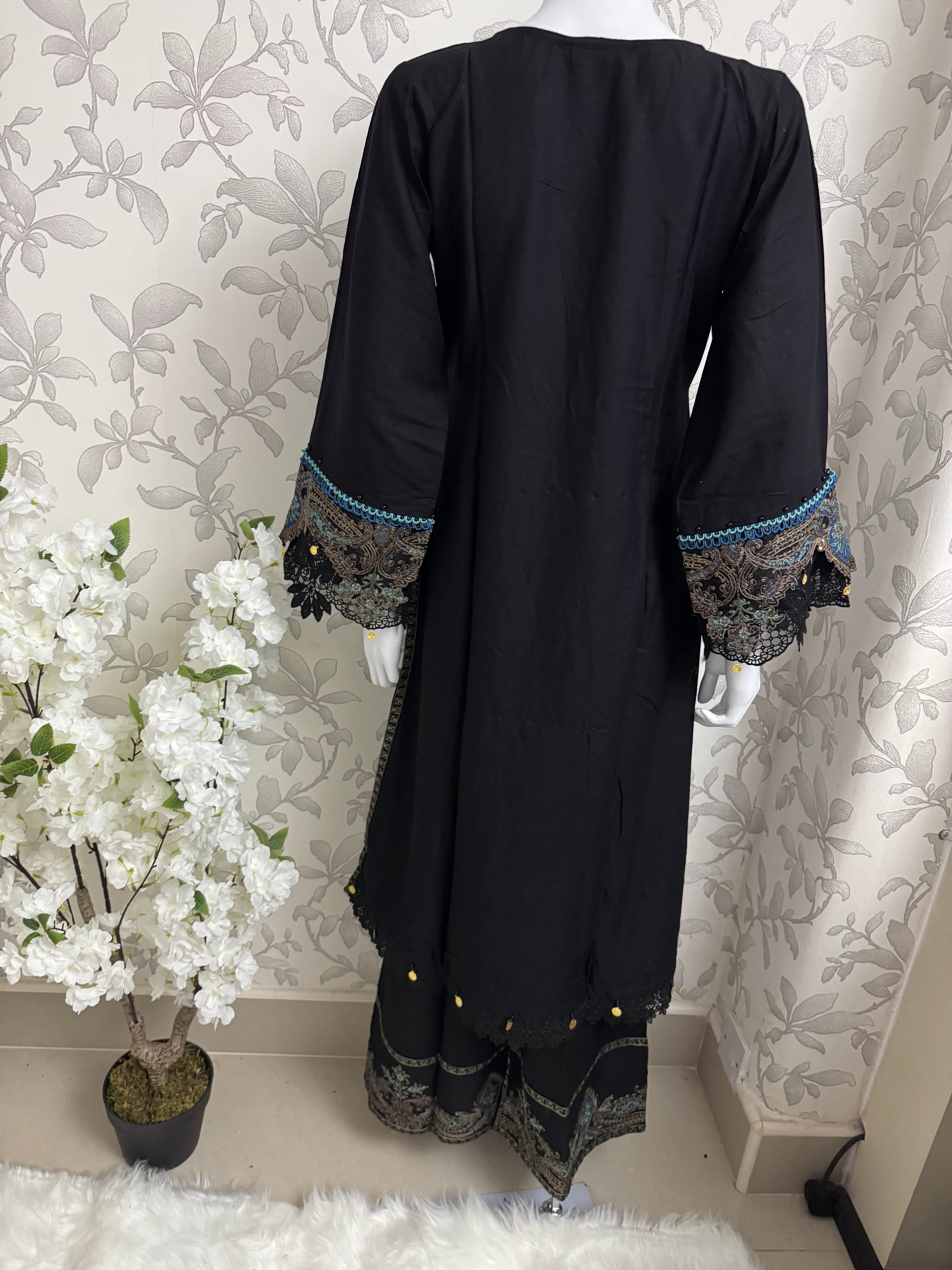 M Prints 6B inspired Embroidered 3-Piece Suit | Pakistani Designer Dress