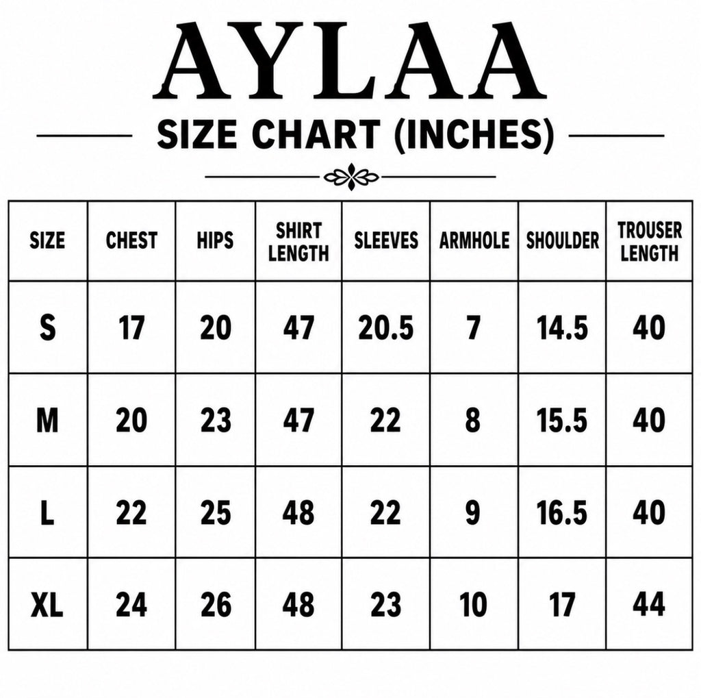 AYLAA- 3 piece heavy Embroidered Chiffon Suit