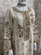 ETHNIC LUX- 3 Piece embroidered viscose Suit