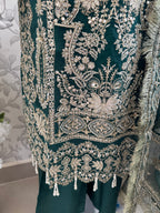 AFROZ Emerald- 3 piece Embroidered soft Organza Suit
