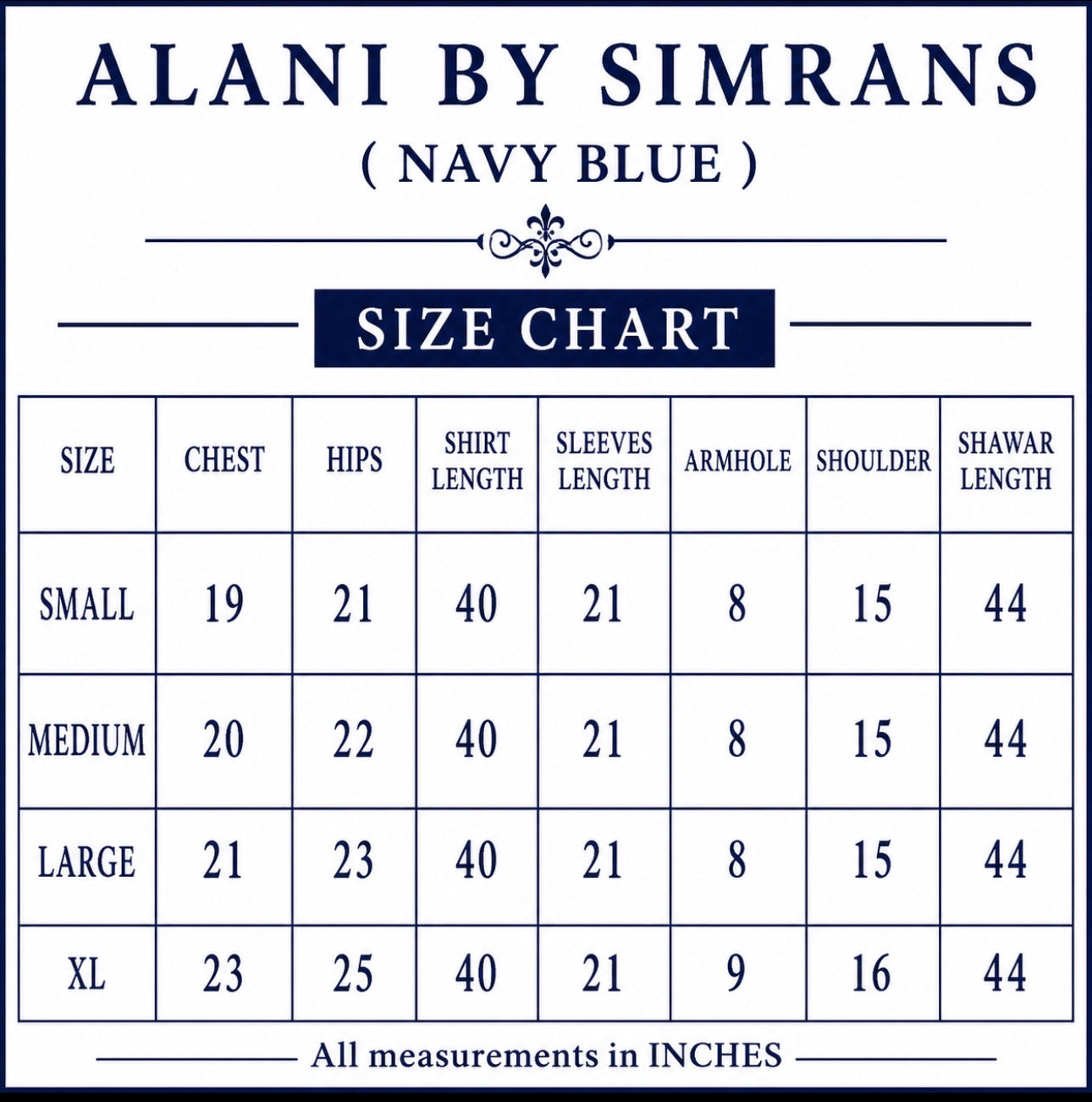 ALANI Navy Blue- 3 pieces Embroidered plazo sharara Suit