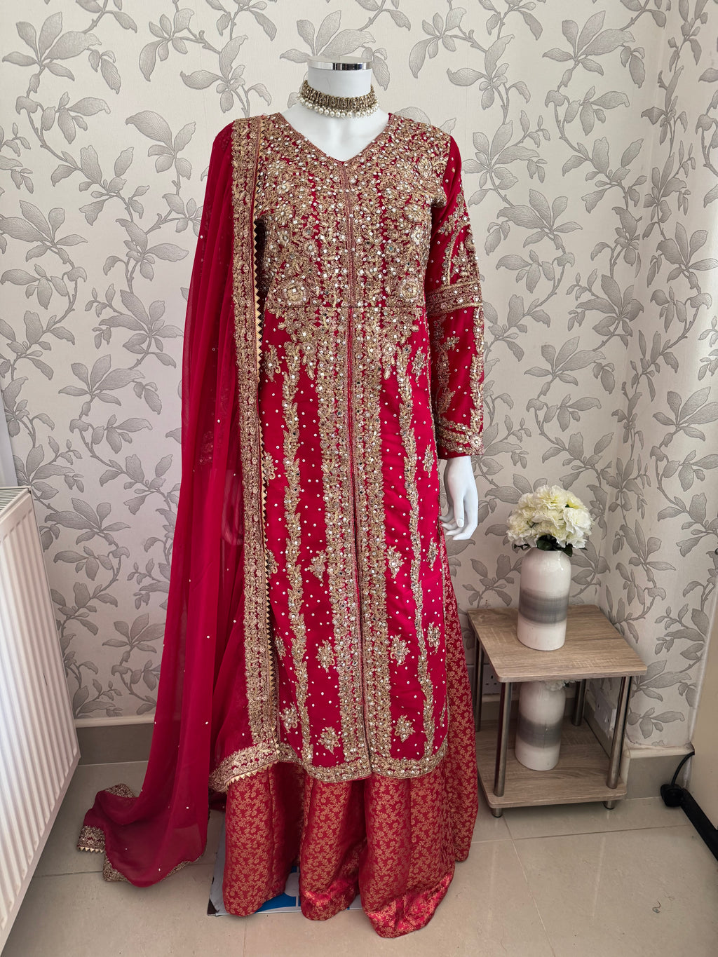AFREEN - 3 piece embroidered Chiffon wedding Suit