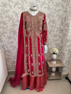 AFREEN - 3 piece embroidered Chiffon wedding Suit