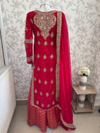AFREEN - 3 piece embroidered Chiffon wedding Suit