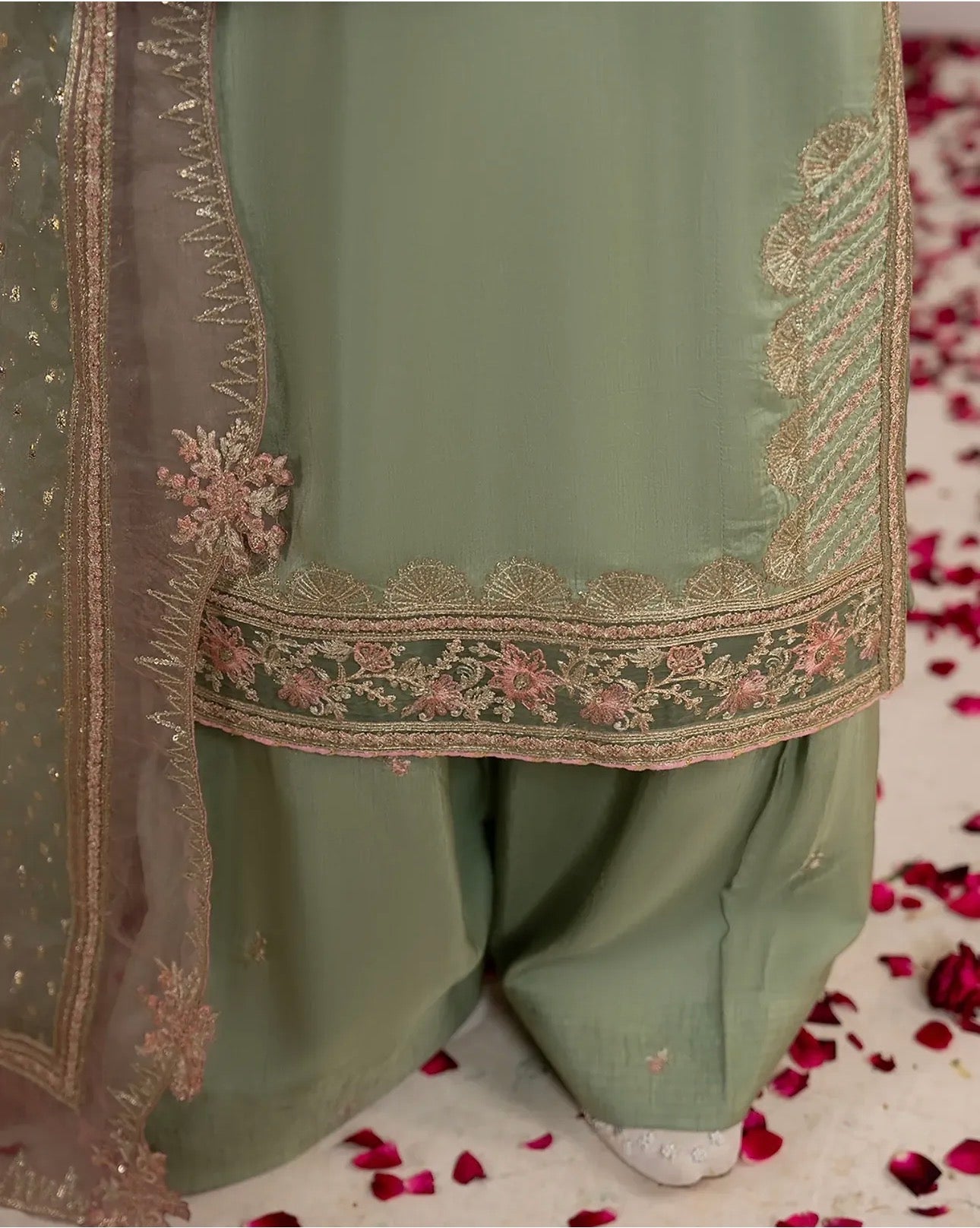 CHAAND RAAT- 3 piece Embroidered Raw Silk Suit