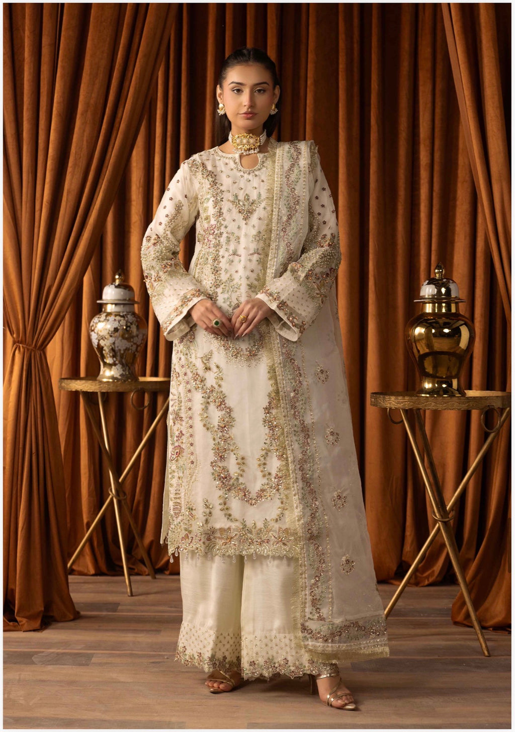 SANGEET- 3 piece heavy Embroidered soft organza Suit