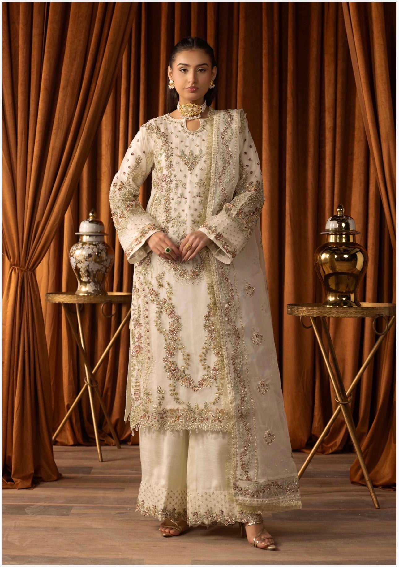 SANGEET- 3 piece heavy Embroidered soft organza Suit