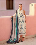 Azure Bloom- 3 piece Luxury Embroidered Suit