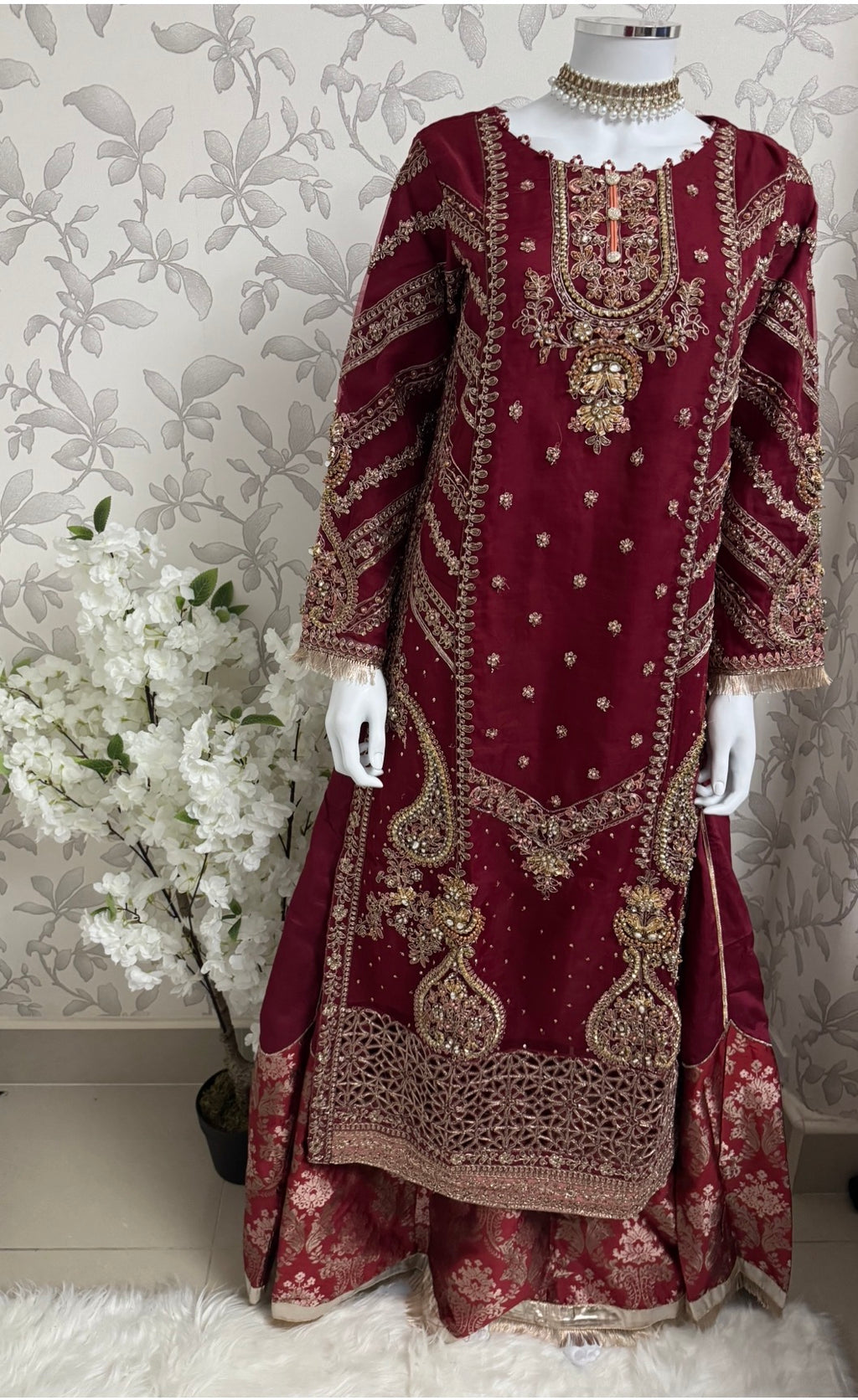 GULAAB- 3 pieces Heavy Embroidered Sharara Suit