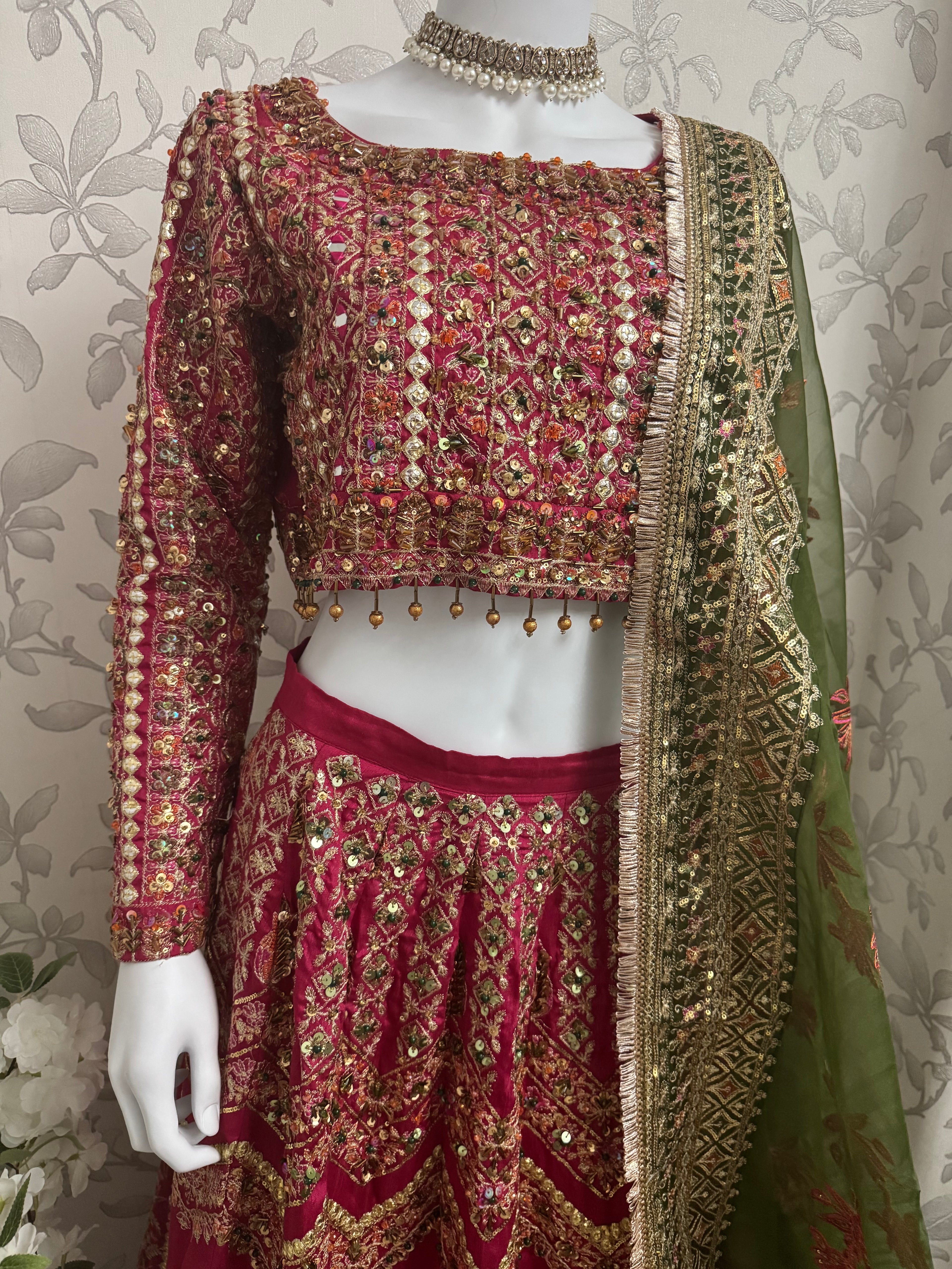 GUL BADAN-3 piece Embroidered Pakistani bridal Lehenga choli
