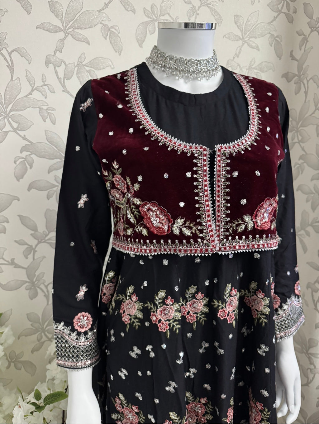HUSN-E-EID  3 pieces Embroidered viscose Maxi dress