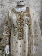ETHNIC LUX- 3 Piece embroidered viscose Suit