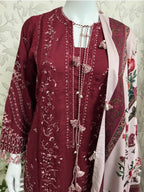 HUSN-E-EID  3 pieces Embroidered viscose suit