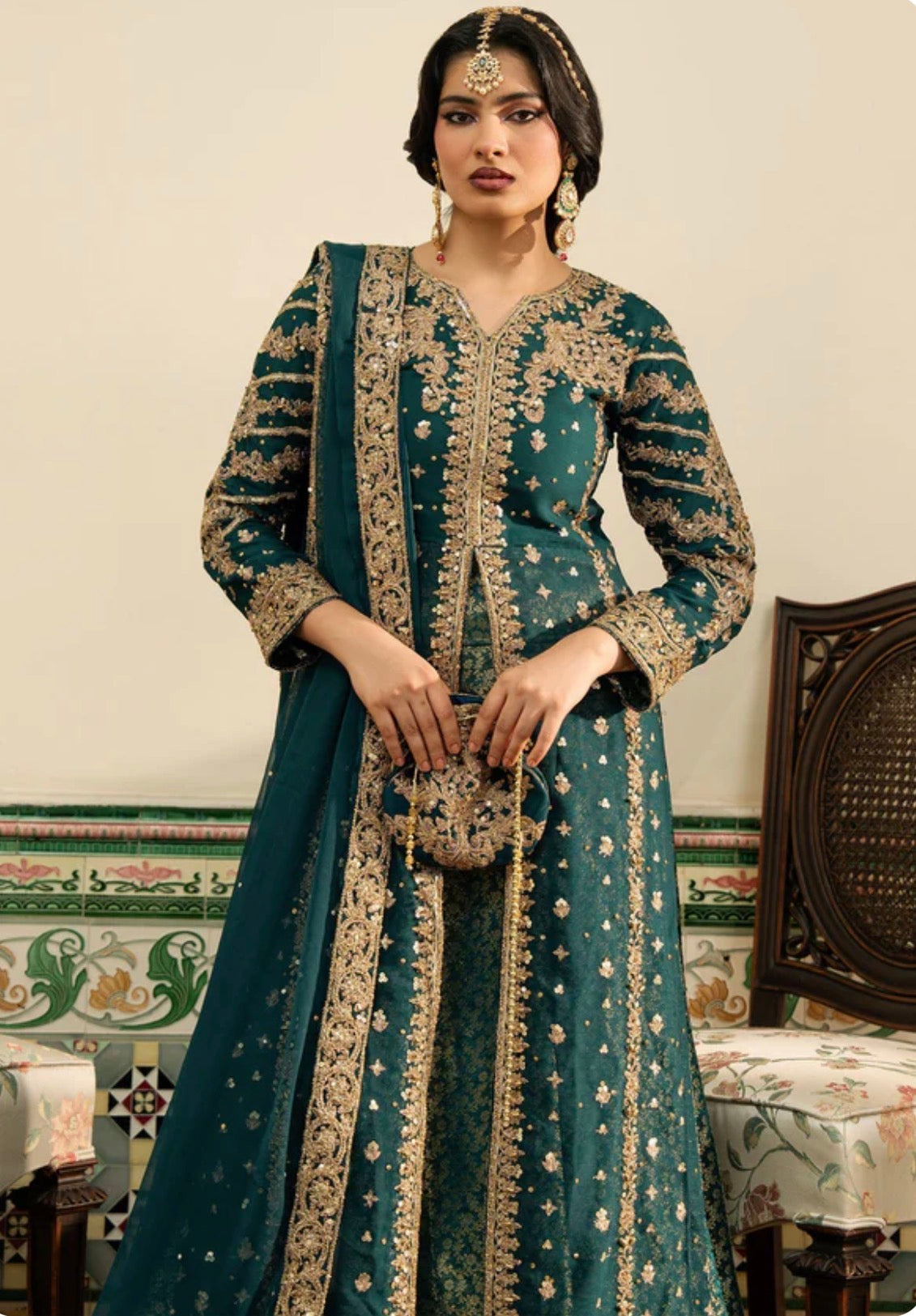 NAZLEEN- 3 piece embroidered Chiffon Suit