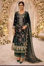 MAHRUKH- 3 pieces Heavy Embroidered velvet Suit