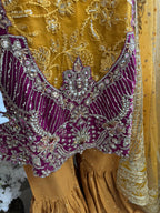 IMROZIAA- 3 piece Embroidered chiffon Gharara Suit