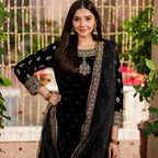MAHVEER- 3 pieces Heavy Embroidered VELVET FARSHI GHARARA suit