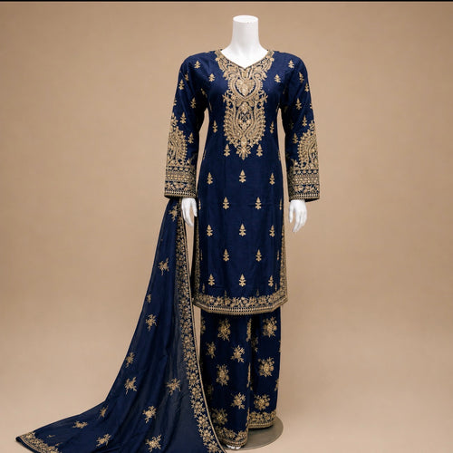 NOOR- 3 piece Embroidered Viscose Suit