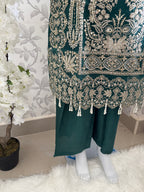 AFROZ Emerald- 3 piece Embroidered soft Organza Suit