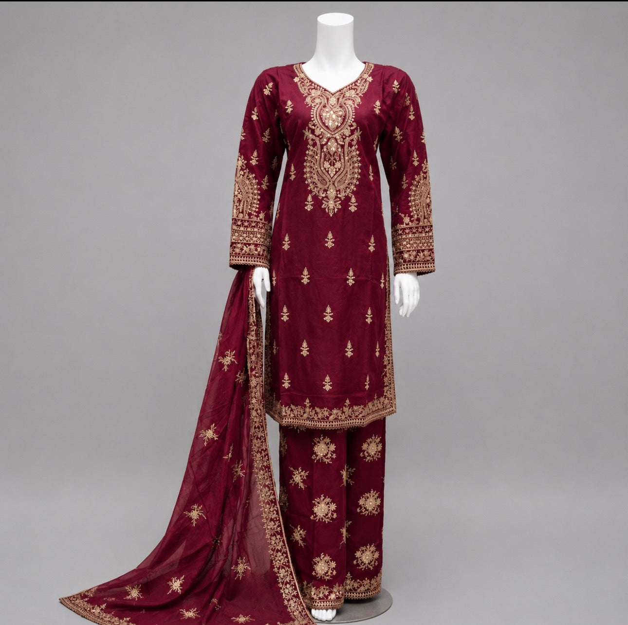 NOOR- 3 piece Embroidered Viscose Suit