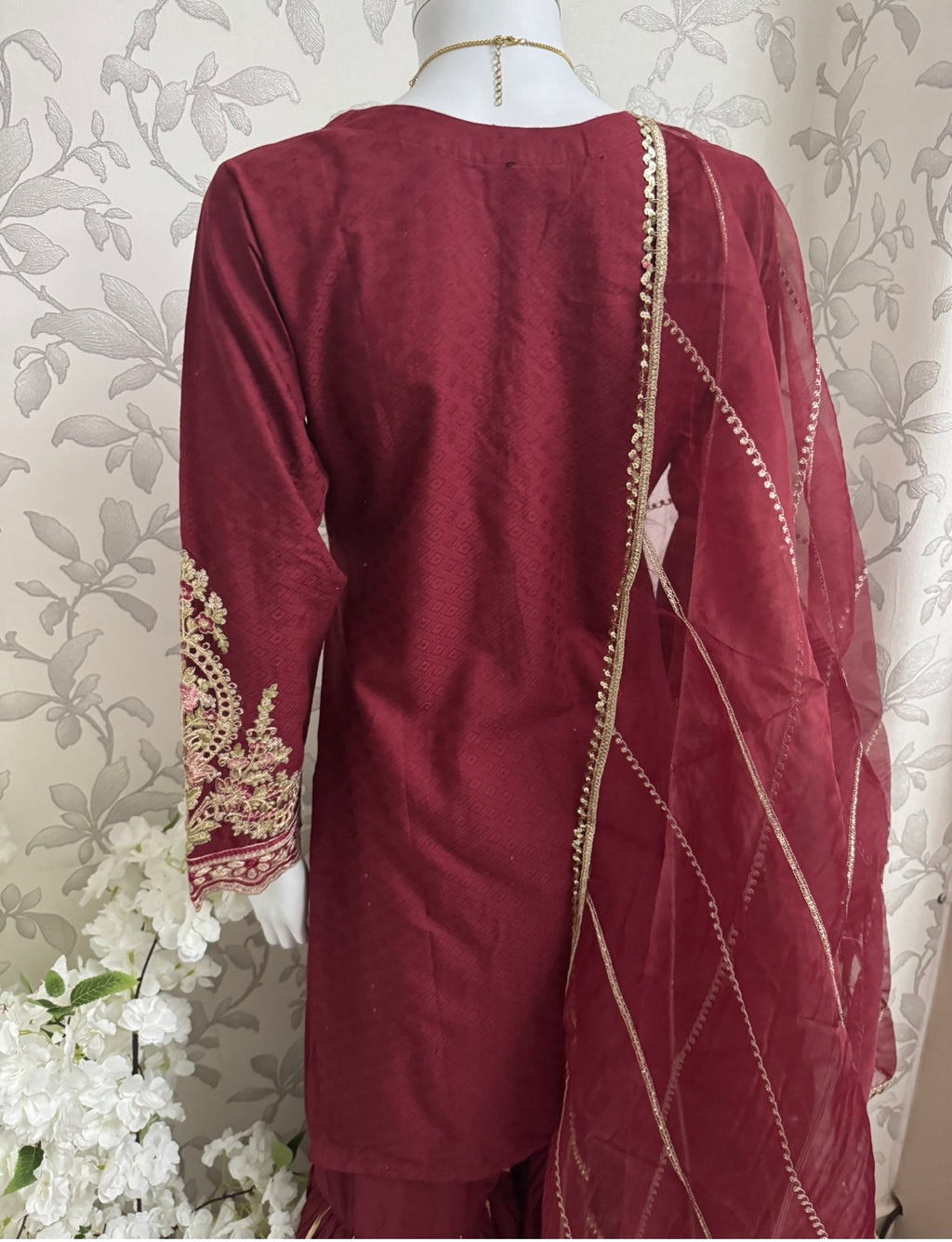 HIRA- 3 pieces Embroidered Gharara Suit