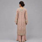 SERENE Blush Pink- 3 piece Embroidered soft organza Sharara Suit