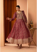 ANARKALI- 3 piece Embroidered suit