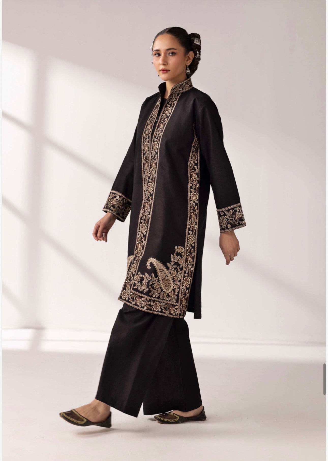 MB Lux- 4 piece Embroidered khadder Jacket Suit