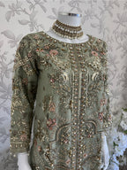 PEARLS- Luxury Hand Embellished Pakistani 3 piece sharara Suit