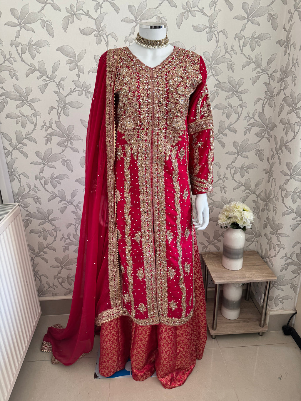 AFREEN - 3 piece embroidered Chiffon wedding Suit