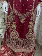GULAAB- 3 pieces Heavy Embroidered Sharara Suit