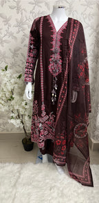 HUSN-E-EID 3 piece heavy Embroidered viscose Suit