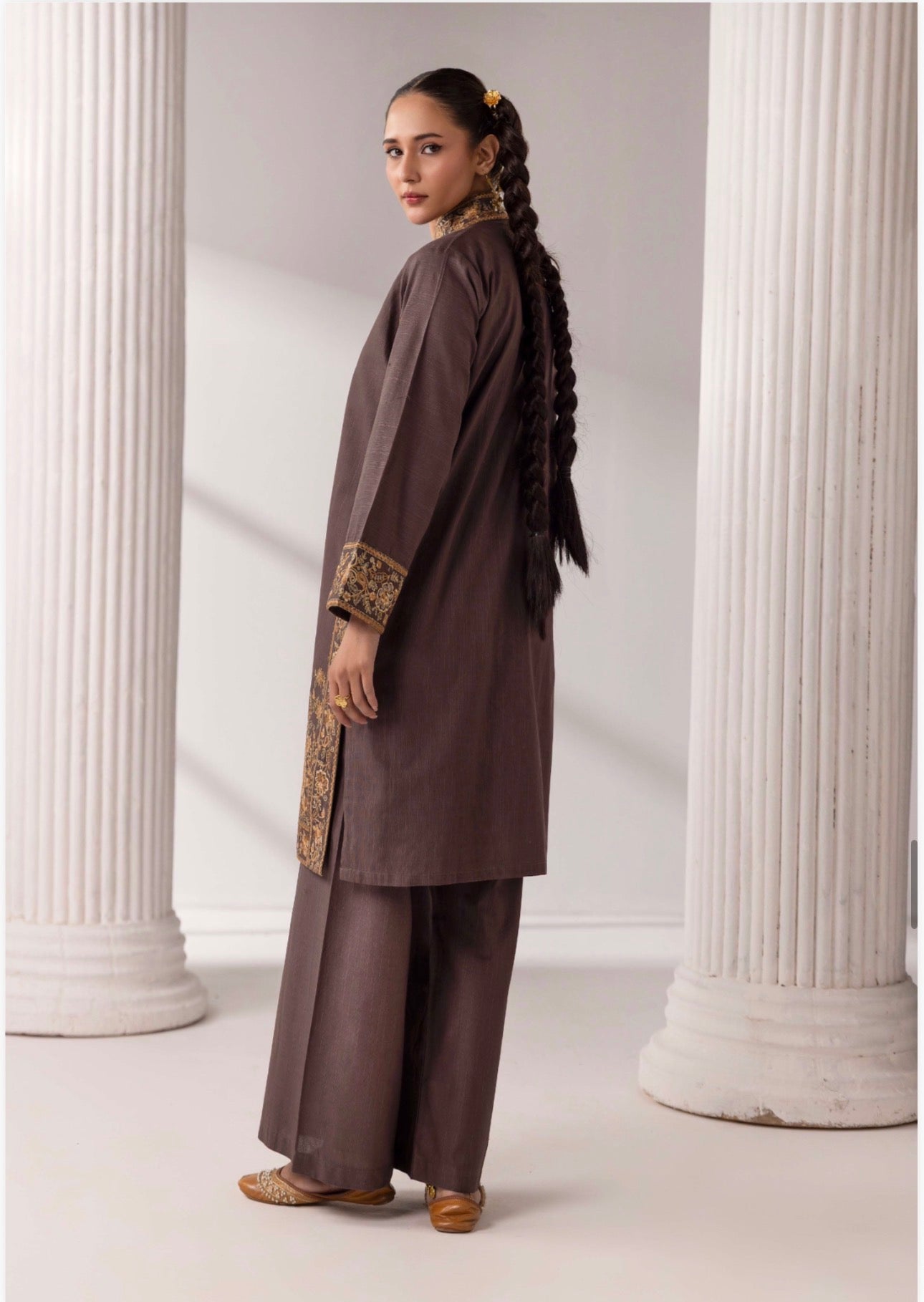 MB Lux- 4 piece Embroidered khadder Jacket Suit