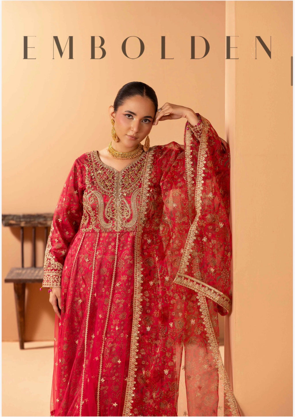 ANARKALI- 3 piece Embroidered suit