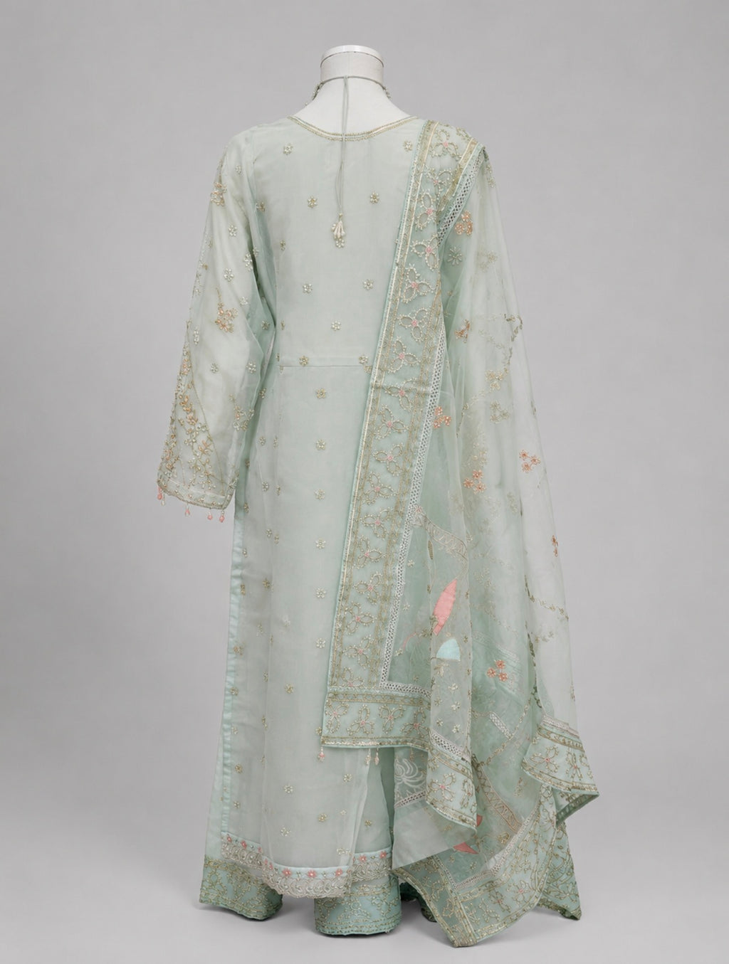 LYARA- 3 piece Embroidered soft organza suit