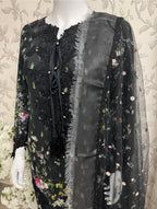 Black Floral-3 piece Embroidered Lawn Suit